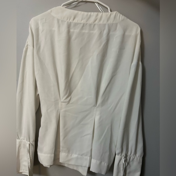 Topshop wrap blouse deep v front with tie accents - Picture 6 of 7